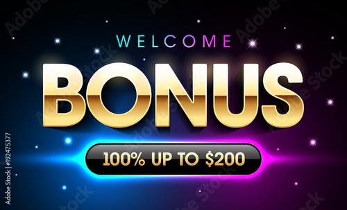 Welcome Bonus casino banner, first deposit bonus