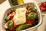 Greek salad with cheese.