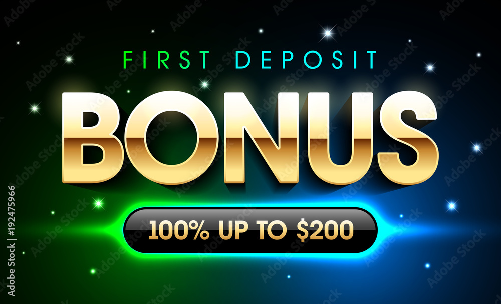 First Deposit Bonus casino banner, welcome bonus