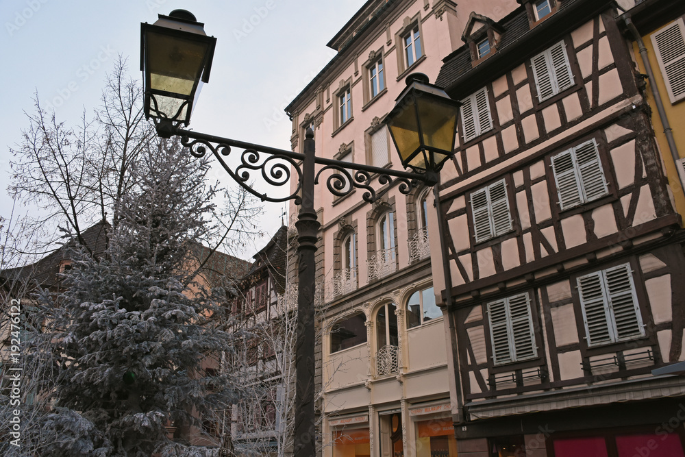 Lamp in the old town of Colmar, France