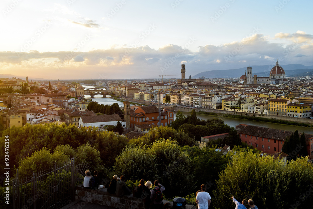 FLORENCE, ITALY - SEPTEMBER 17, 2017: View from Piazzale Michela; 