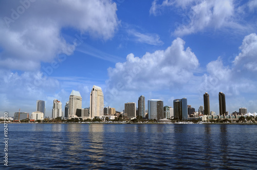 The San Diego, California skyline from San Diego Bay. © Jbyard