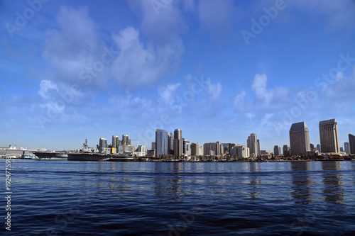 The San Diego, California skyline from San Diego Bay. © Jbyard