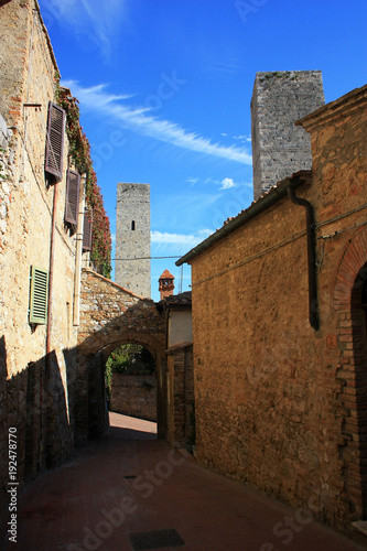 Antique towers in San Gimignano, Italy