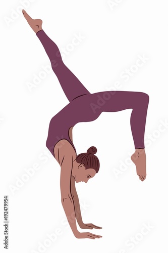 illustration of a fitness woman, vector draw