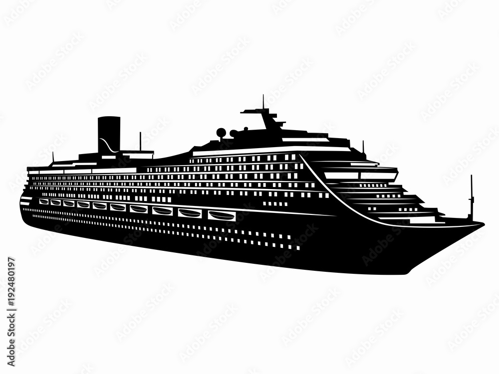 illustration of passenger ship. vector drawing