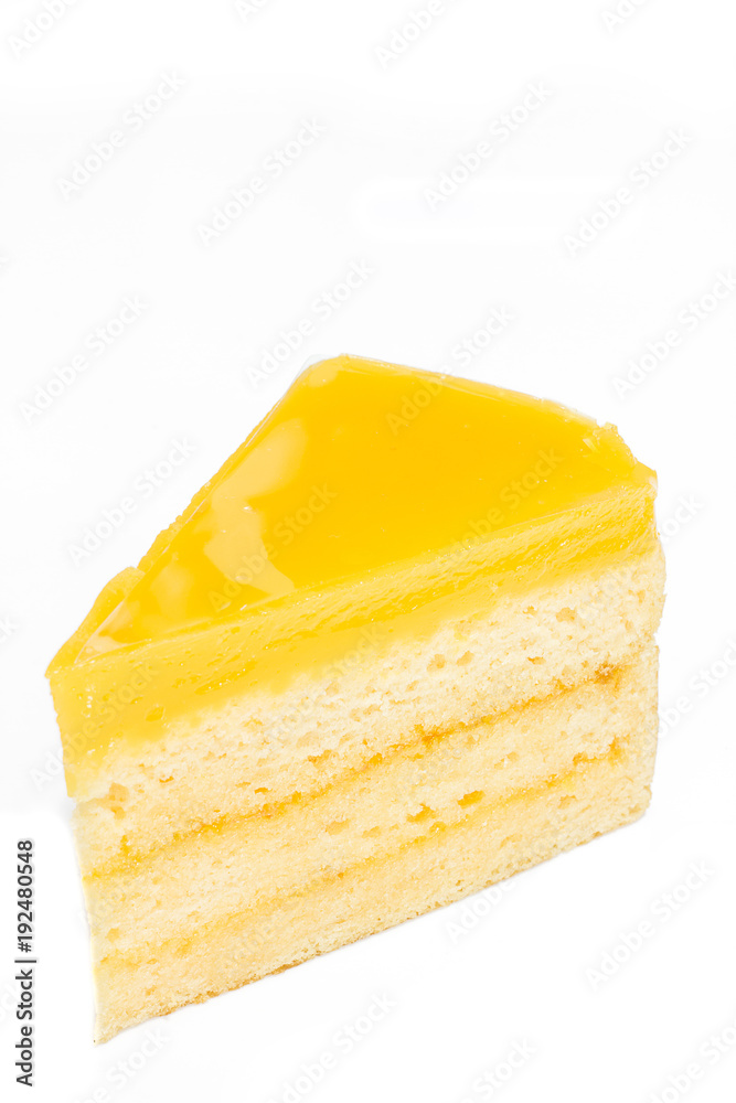 Orange cake on white background. Orange cake on white background.
