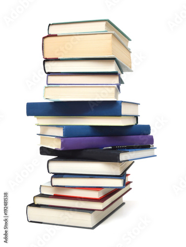 A pile of class books