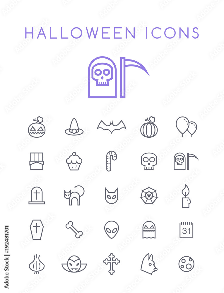 Set of Quality Isolated Universal Standard Minimal Simple Halloween Black Thin Line Icons on White Background Set of Quality Isolated Universal Standard Minimal Simple Halloween Black Thin Line Icons on White Background