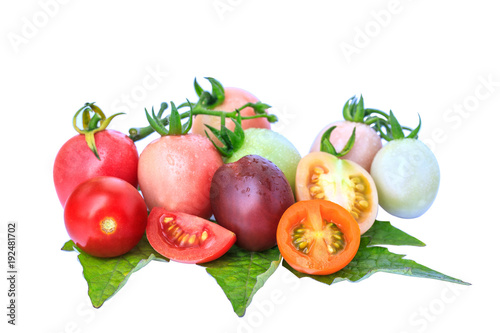 Tomatoes isolated on white background with clipping path.