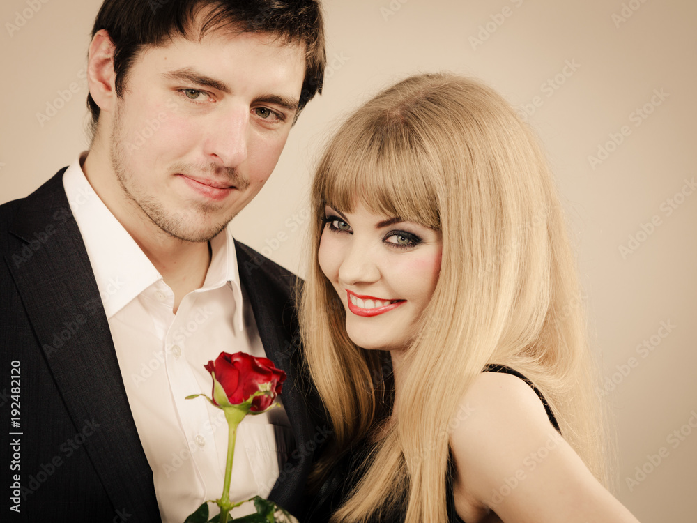 Happy elegant couple lovers.