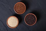 Black , white and red quinoa
