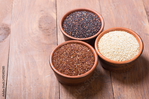 Black , white and red quinoa