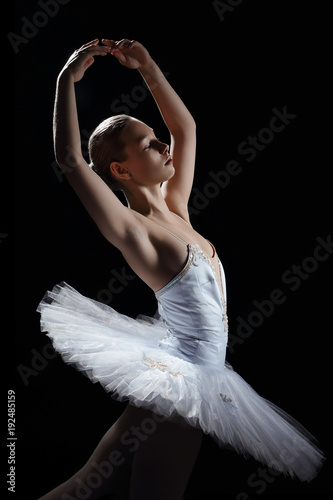 Tablou canvas jeune danseuse ballerine en tutu plateau et pointes classique