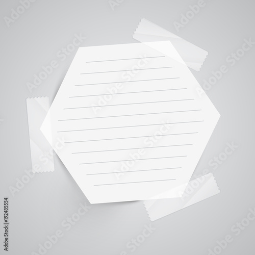 Paper notes with sellotape, vector.