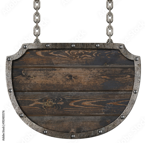 old wood sign with chains 3...