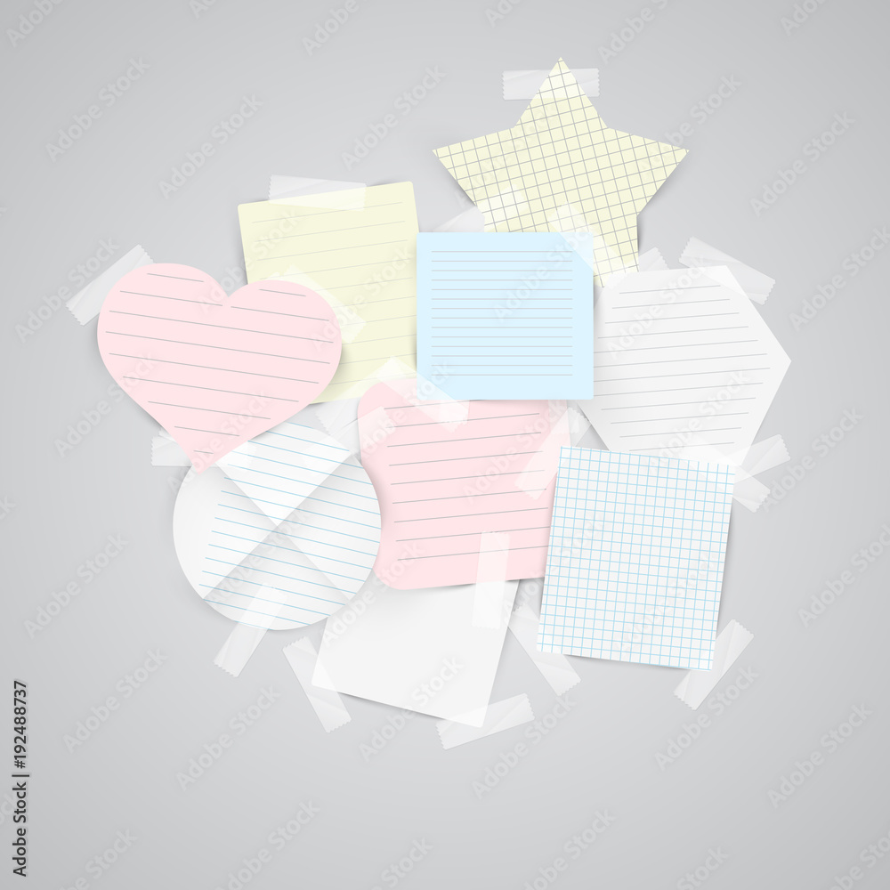 Paper labels with sellotape, vector. Paper labels with sellotape, vector.
