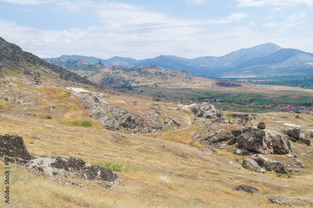Dry, rugged landscape outside Prilep, Macedonia