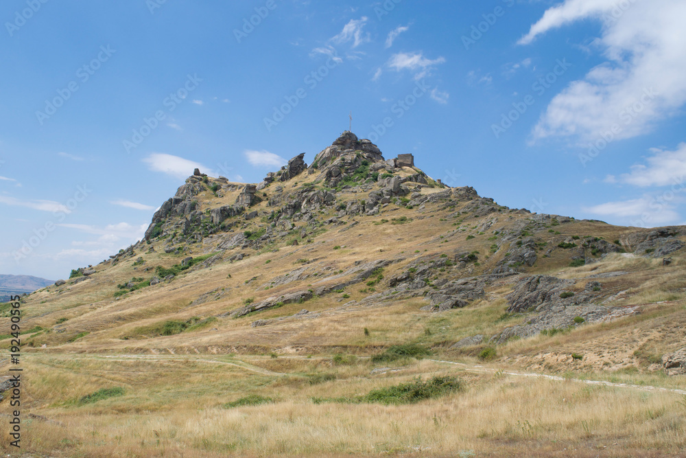Ruins of Marko's Towers on a hill in Prilep, Macedonia
