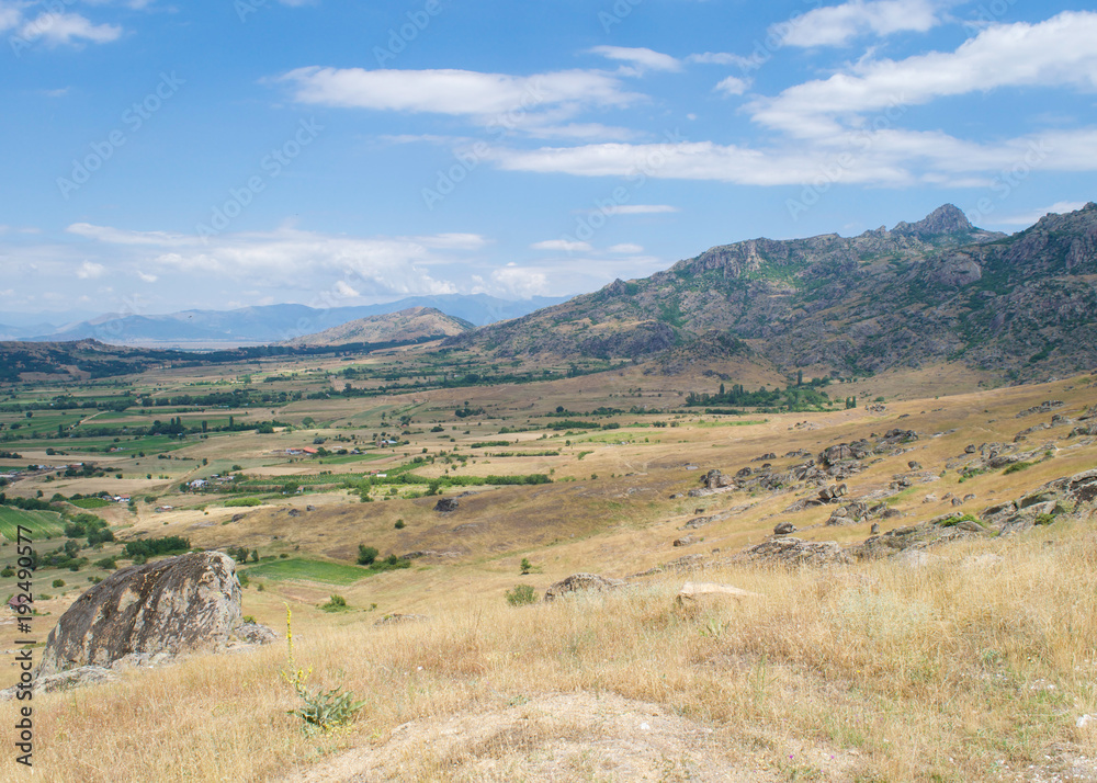 Dry, rugged landscape outside Prilep, Macedonia
