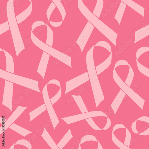 Pink Ribbon seamless Pattern cancer medical background vector illustration