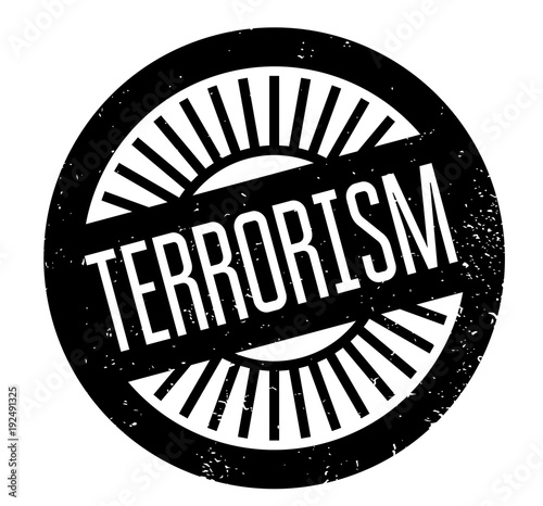 Terrorism rubber stamp. Grunge design with dust scratches. Effects can be easily removed for a clean, crisp look. Color is easily changed.