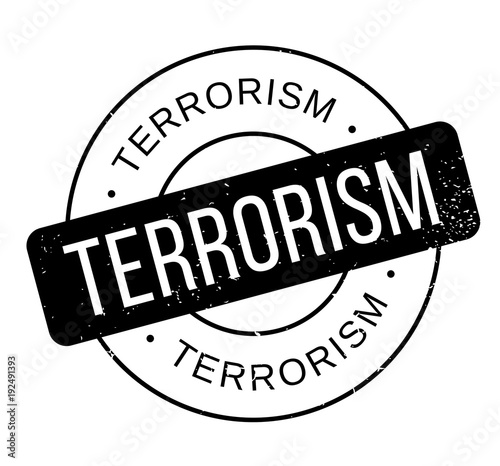 Terrorism rubber stamp. Grunge design with dust scratches. Effects can be easily removed for a clean, crisp look. Color is easily changed.