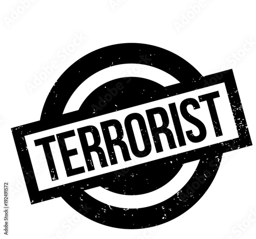 Terrorist rubber stamp isolated on white background