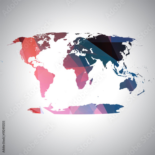 Colorful world map  vector.