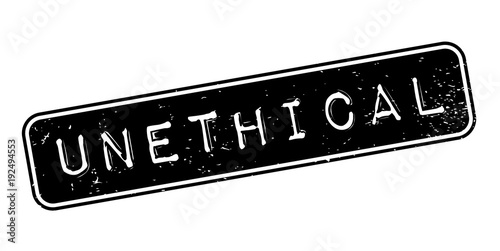 Unethical rubber stamp. Grunge design with dust scratches. Effects can be easily removed for a clean, crisp look. Color is easily changed.
