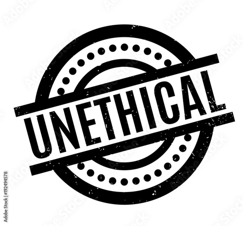 Unethical rubber stamp. Grunge design with dust scratches. Effects can be easily removed for a clean, crisp look. Color is easily changed.