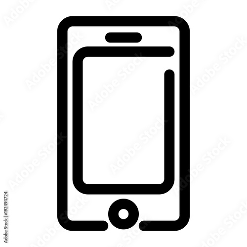 Smartphone icon. Mobile phone symbol. Outline modern design element. Simple black flat vector sign with rounded corners.