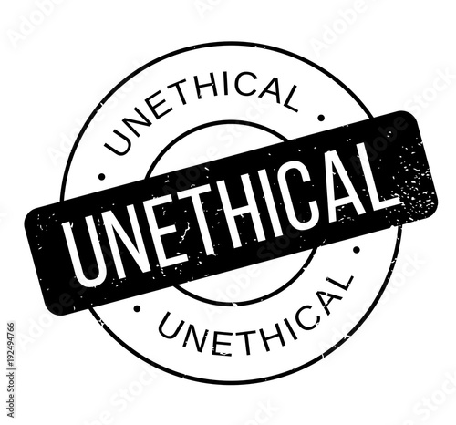 Unethical rubber stamp. Grunge design with dust scratches. Effects can be easily removed for a clean, crisp look. Color is easily changed.