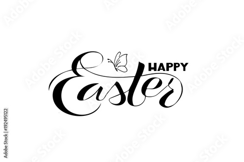 Happy Easter, Happy Easter logo Budge, hand drawn