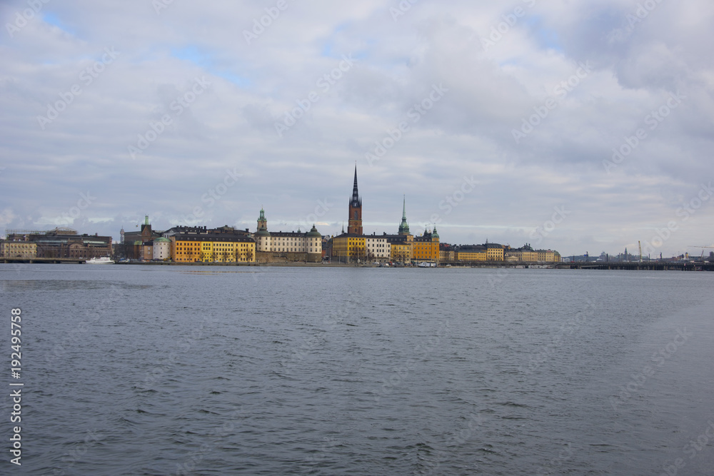 Riddarholmen The Knights' Islet a winter day in Stockholm