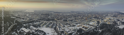 Aerial view of city Tallinn Estonia in winter day, district Mustamjae © photoexpert