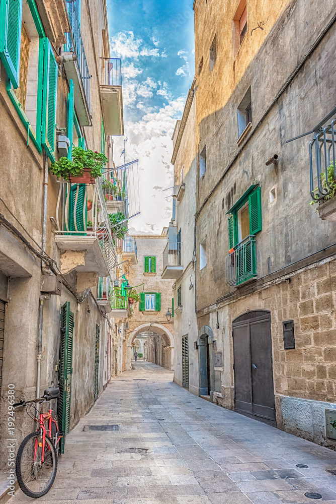 Alleyway in old town Monopoli, Puglia, Italy