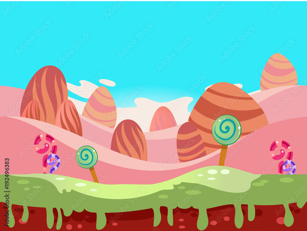 illustration of fantasy sweet food land illustration of fantasy sweet food land