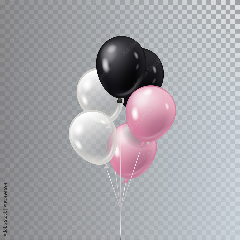 Vector realistic bunch helium balloons isolated. Vector realistic bunch helium balloons isolated.