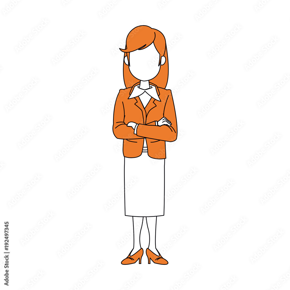 Obraz premium Business woman cartoon icon vector illustration graphic design