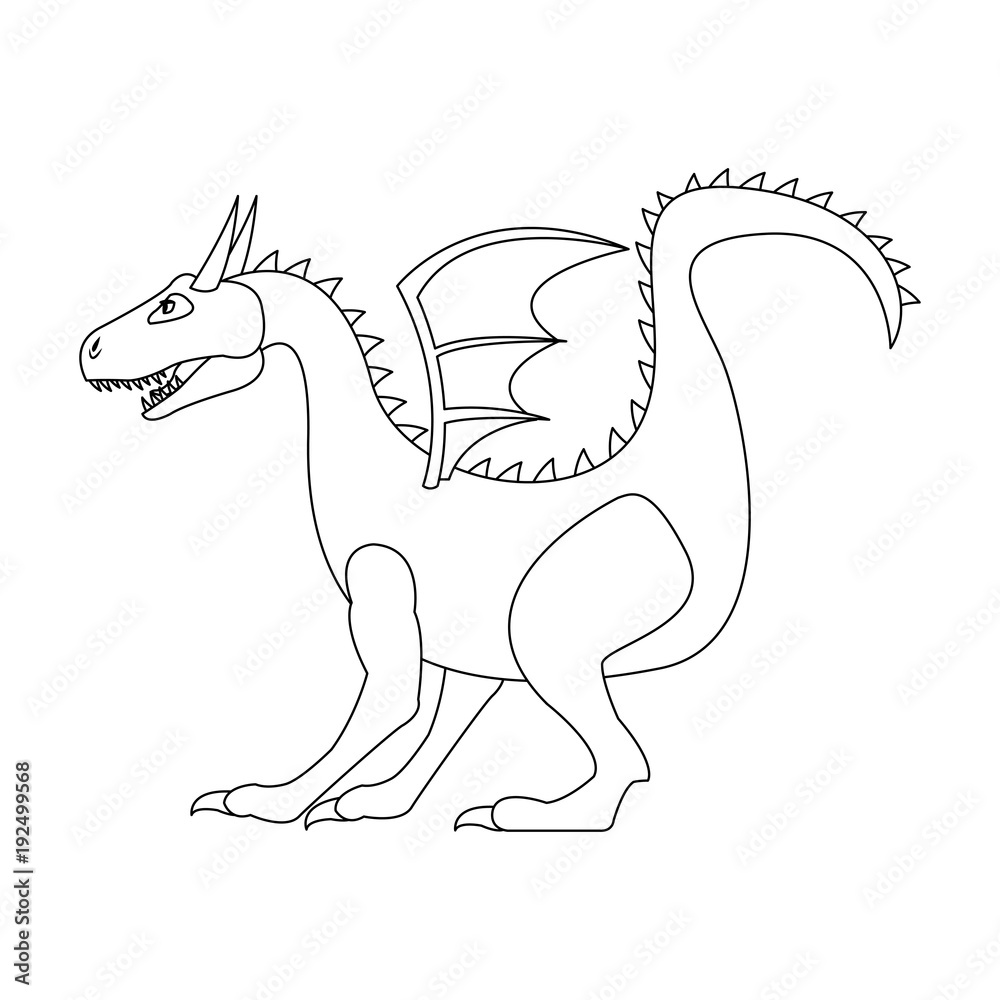 Fototapeta premium Monster dragon cartoon icon vector illustration graphic design