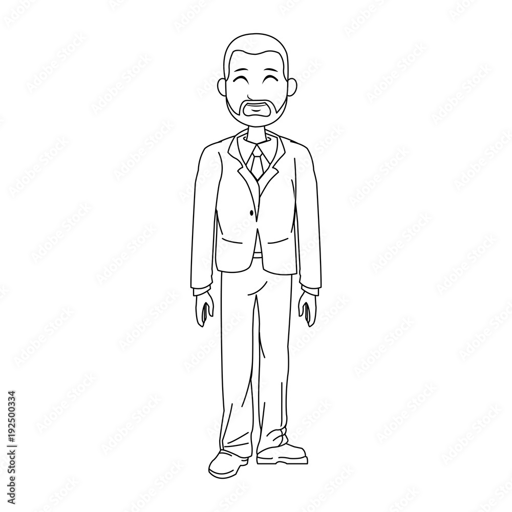 Businessman smiling cartoon icon vector illustration graphic design