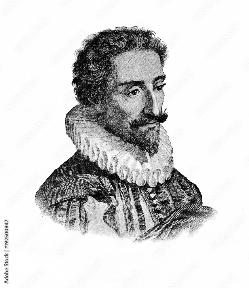 Obraz premium Miguel de Cervantes, greatest writer in the Spanish language (from Spamers Illustrierte Weltgeschichte, 1894, 5[1], 751)