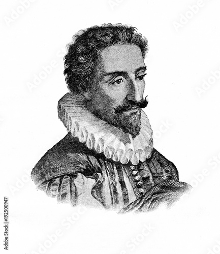 Miguel de Cervantes, greatest writer in the Spanish language (from Spamers Illustrierte Weltgeschichte, 1894, 5[1], 751)
