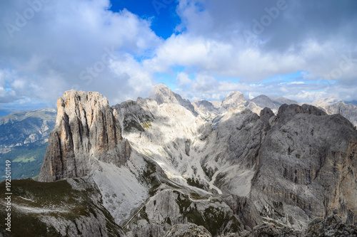 Catinaccio mountain massif summits, Dolomiti, Italy