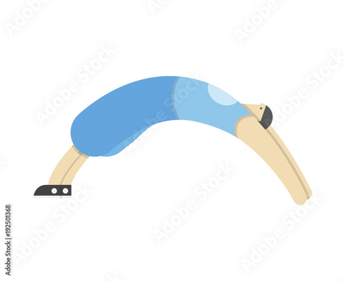 a man warms up his muscles, exercises gymnastics, the athlete stretches,Vector image, flat design, animated cartoon character