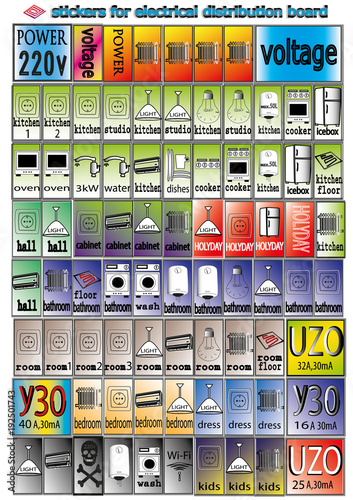 household electrical appliances stickers for electrical distribution board