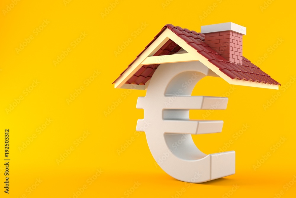 Obraz premium Euro symbol with roof