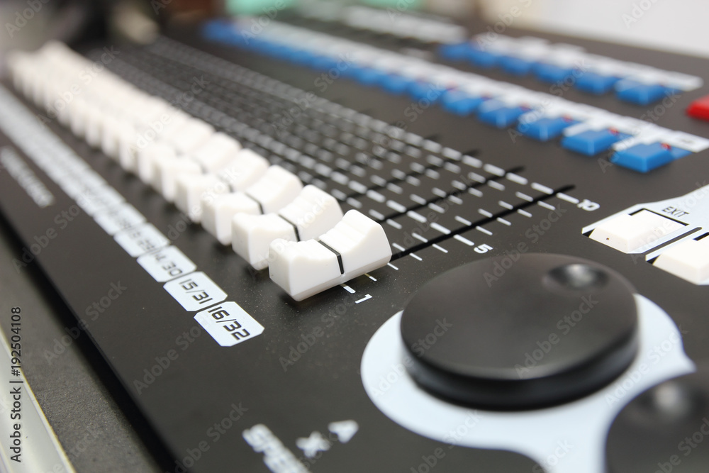 Music mixer equalizer console for mixer control sound device Music mixer equalizer console for mixer control sound device