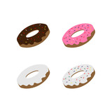 Collection of doughnut template vector